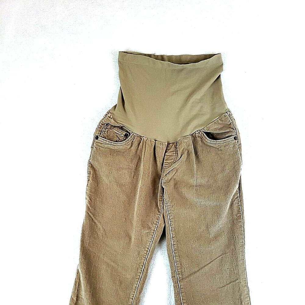 Motherhood Maternity Stretch Pants Corduroys Small Beige Boot Cut